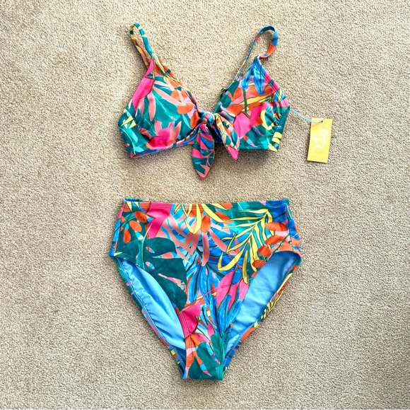 NWT Kona Sol Colorful Two Piece Bikini, Size Small - Picture 1 of 7